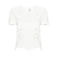 ermanno scervino t-shirt à broderie anglaise - blanc