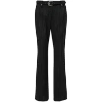 versace jeans couture pantalon droit à fines rayures - noir