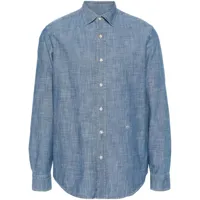 jacob cohën chemise en jean à logo brodé - bleu