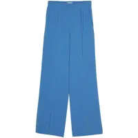 alberto biani pantalon ample à plis marqués - bleu