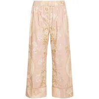 semicouture pantalon en coton à fleurs - rose