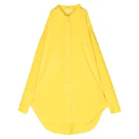 patrizia pepe chemise en coton à épaules dénudées - jaune