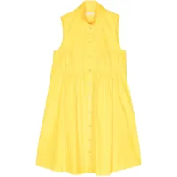 patrizia pepe robe-chemise à coupe évasée - jaune