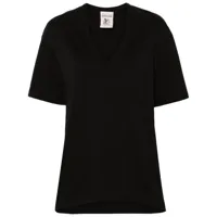 semicouture t-shirt en coton à col v - noir