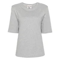 semicouture t-shirt en coton à plis - gris