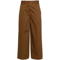 semicouture pantalon ample à fentes latérales - marron