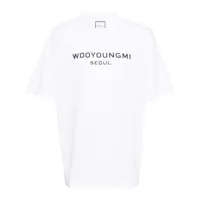 wooyoungmi t-shirt en coton à logo imprimé - blanc