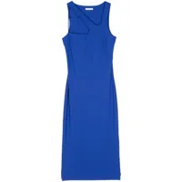 patrizia pepe robe mi-longue essential à design asymétrique - bleu
