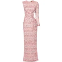 missoni robe longue à motif zigzag - rose