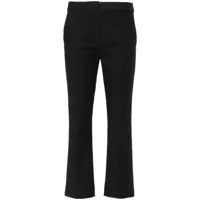 sportmax pantalon droit asiago à coutures apparentes - noir