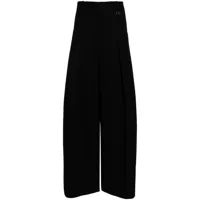 wooyoungmi pantalon en laine à coupe ample - noir