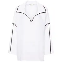tory burch chemise à bords contrastants - blanc