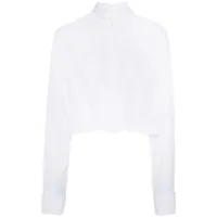 sportmax chemise en coton sarong à coupe crop - blanc