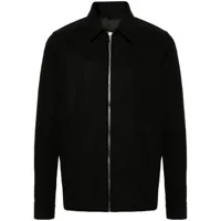 rick owens veste zippée brad en daim - noir