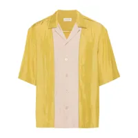 dries van noten chemise bicolore à détails de coutures - jaune