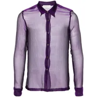 dries van noten chemise en soie à effet de transparence - violet