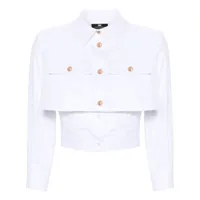 elisabetta franchi chemise en popeline à design superposé - blanc
