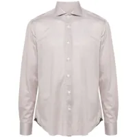 corneliani chemise en coton à manches longues - tons neutres