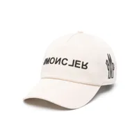 moncler grenoble chapeau en coton à logo appliqué - blanc