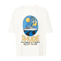 rhude t-shirt yatch club en coton - blanc