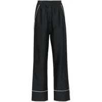 off-white pantalon droit à motif monogrammé en jacquard - noir