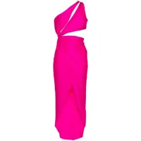 amen robe longue en satin à design asymétrique - rose