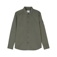 calvin klein jeans chemise en coton à patch logo - vert