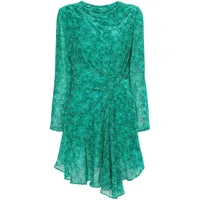 isabel marant robe drapée selma à coupe courte - vert