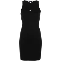 calvin klein robe courte à logo imprimé - noir