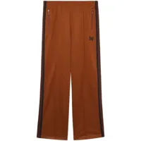 needles pantalon de jogging à logo brodé - marron