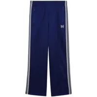 needles pantalon de jogging à logo brodé - bleu