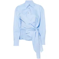 marques'almeida chemise en coton à design asymétrique - bleu