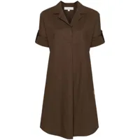 antonelli robe-chemise michela à manches courtes - marron