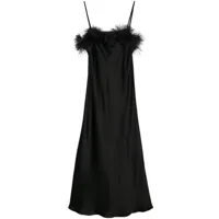 antonelli robe ligorio à détails de plumes - noir