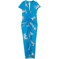 bimba y lola robe à imprimé coquillage - bleu