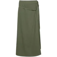 lemaire jupe portefeuille à design noué - vert