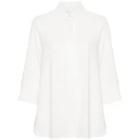 alberto biani chemise boutonnée à manches crop - blanc
