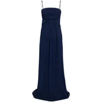 chiara boni la petite robe robe longue à détail de nœud - bleu