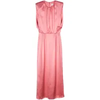 yves salomon robe superposée à ourlet plissé - rose