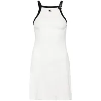 courrèges robe courte à logo appliqué - blanc