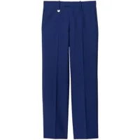 burberry pantalon de costume à plaque logo - bleu