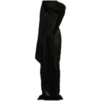 rick owens robe mi-longue à détail de foulard - noir