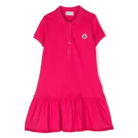 moncler enfant robe-polo à patch logo - rose