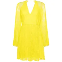 twinset robe courte à dentelle fleurie - jaune