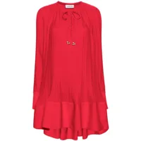 lanvin robe courte à design plissée - rouge