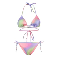 emporio armani bikini à imprimé abstrait - rose