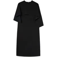 jil sander robe à design de cape - noir