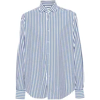 xacus chemise à rayures verticales - blanc