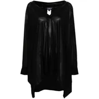 balmain robe mi-longue à effet de transparence et capuche - noir