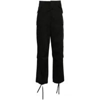 msgm pantalon en coton à poches cargo - noir